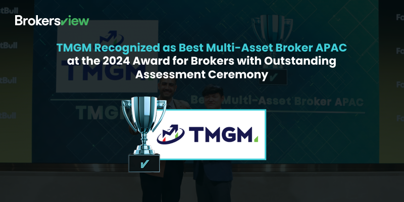 TMGM wins Best Multi-Asset Broker APAC award at 2024 Brokersview ceremony, recognizing excellence in forex trading and multi-asset brokerage.