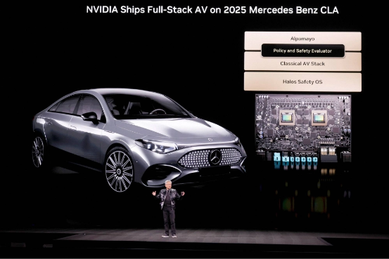 Nvidia CEO Jensen Huang speaks about autonomous-driving vehicles during a Nvidia keynote address at CES 2026, an annual consumer electronics trade show, in Las Vegas, Nevada, on Monday.