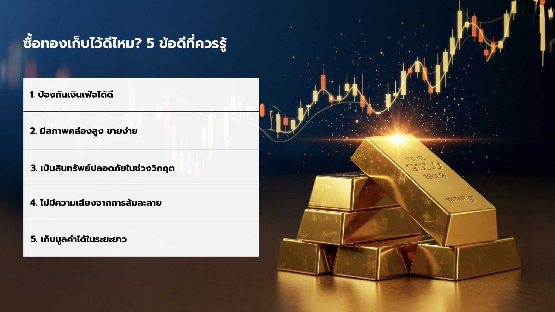 ภาพอธิบาย ซื้อทองเก็บไว้ดีไหม? 5 ข้อดีที่ควรรู้