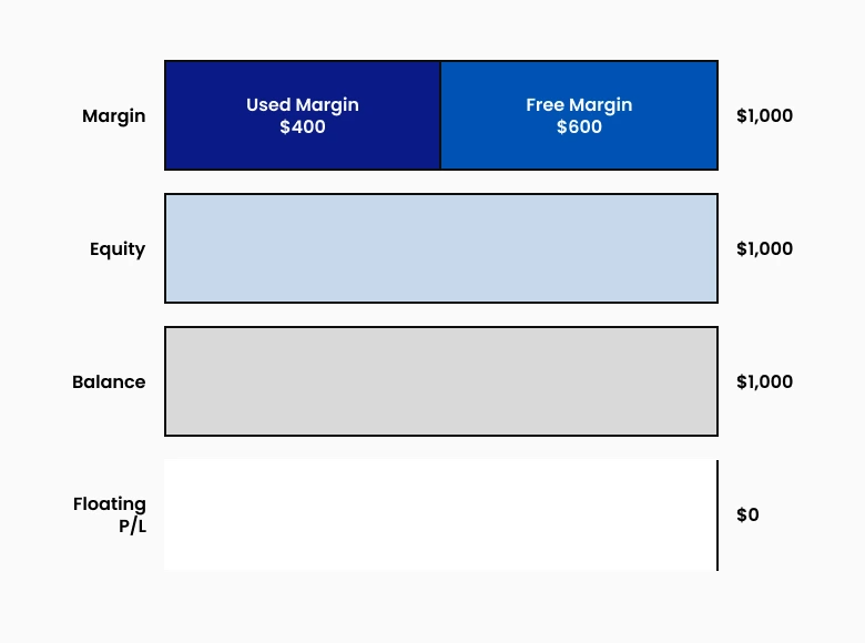 保證金、淨值與餘額長條圖解析，展示如何計算外匯保證金